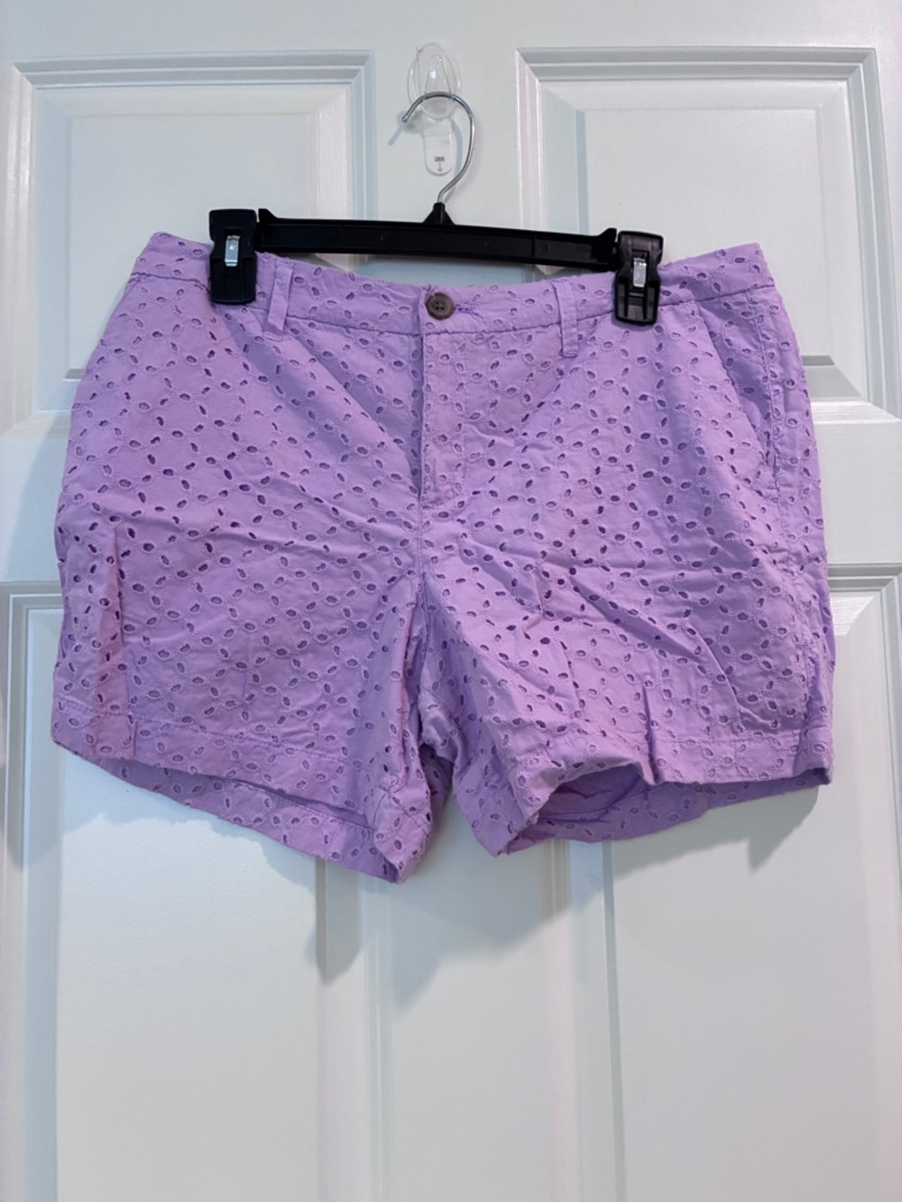 Old Navy Lavender‎ Eyelet Cotton Bermuda Shorts